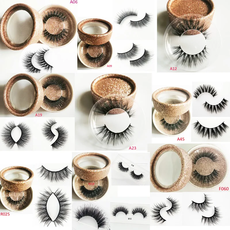 3D искусственный искусственные норковые ресницы серо коричневого цвета шелковые