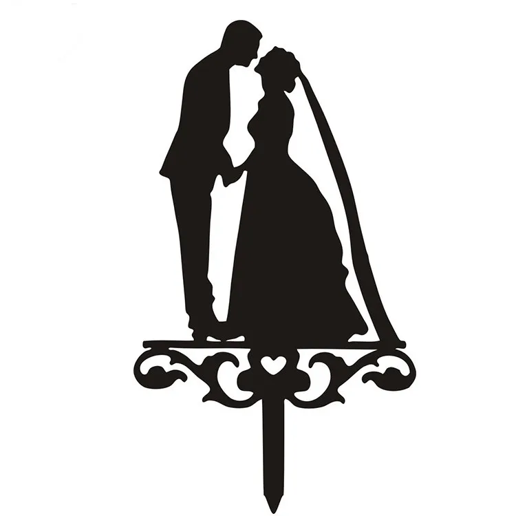 Акриловый Топпер для свадебного торта черный белый цвет свадьбы юбилея вечерние