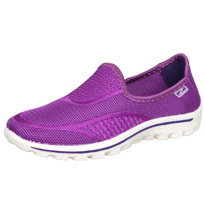 

2019 New Women's flat shoes mesh breathable wisp air elderly shoes breathable old person casual single shoes sneakers women