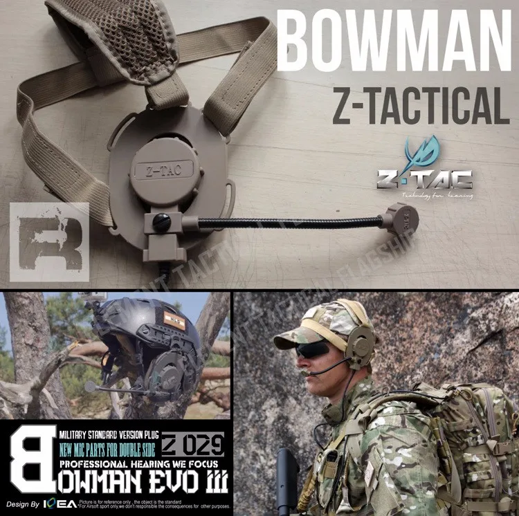 Элемент Z TAC Bowman Evo 3 Пейнтбол Охота Тактический Гарнитура Z 029 Военному Стандарту Наушников BK Пустыня Цифровой Камуфляж