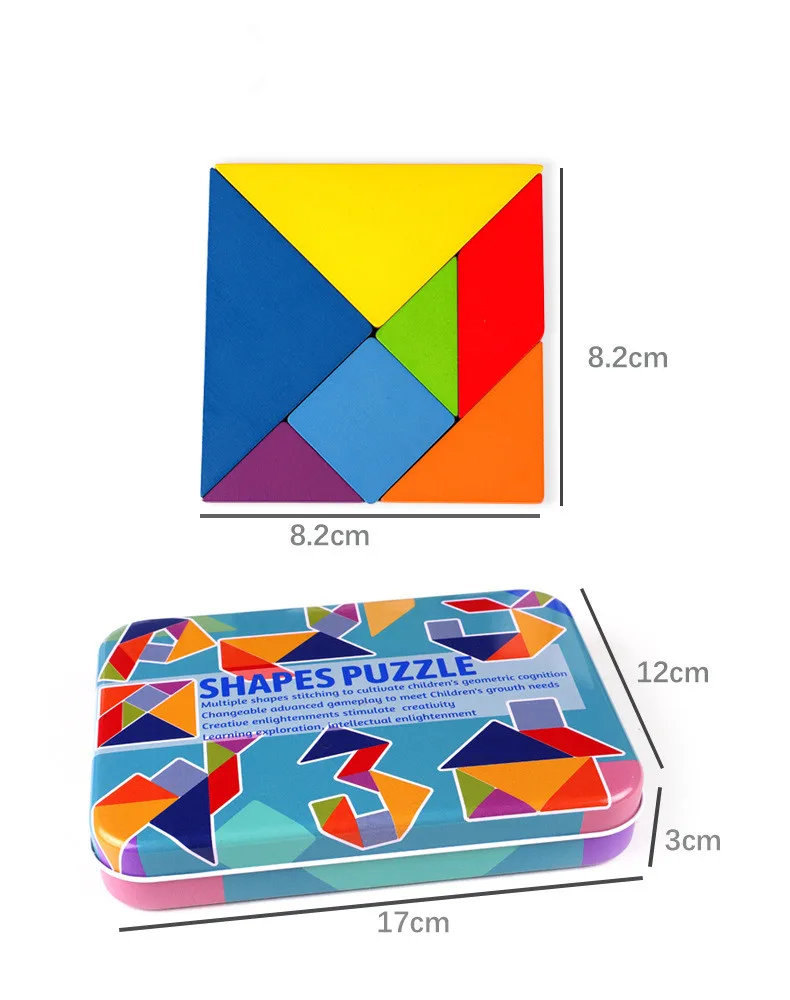 Детские образовательные игрушки блоки деревянные Обучающие Tangram строительные
