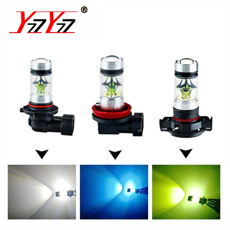 YzzYzz H11 H7 светодиодный автомобильный противотуманный фонарь H1 H3 H10 9005 HB3 9006 HB4 PSX24W 12V