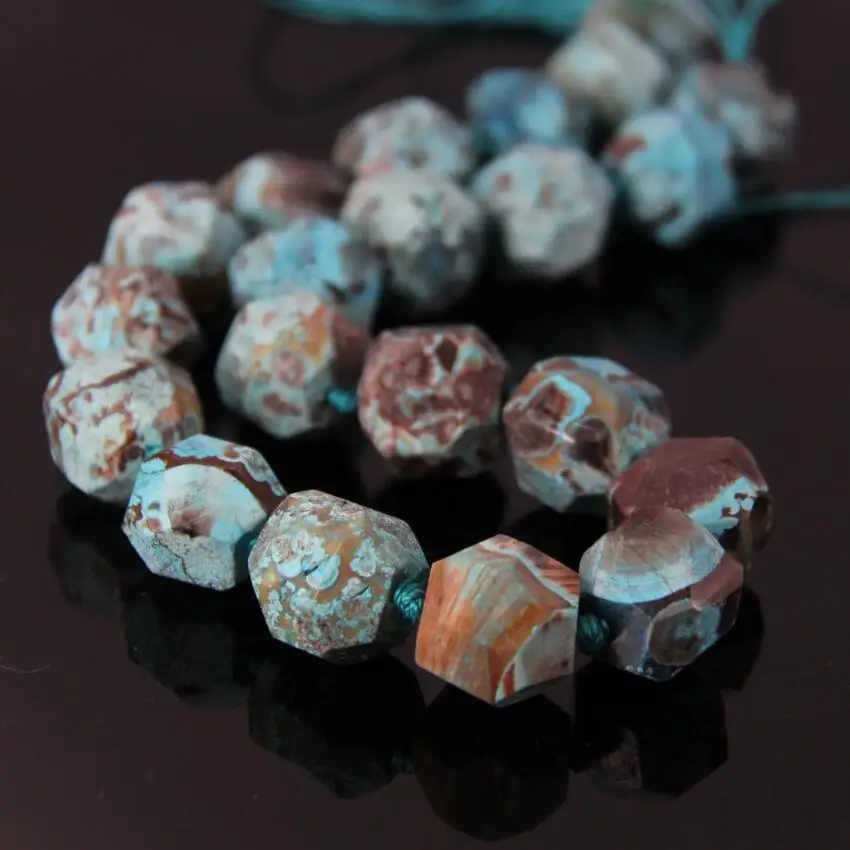 15 5 &quot/нитка натуральный синий океан камень Граненый Самородки Подвески Бусины