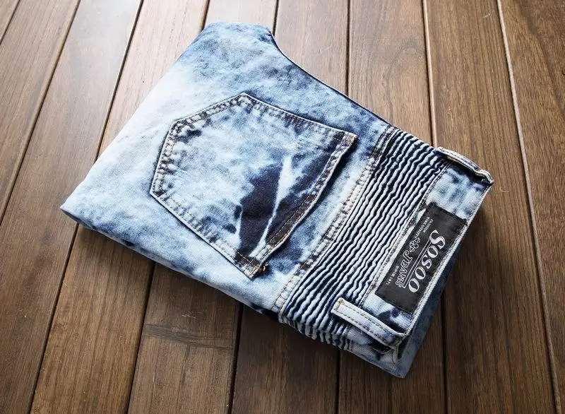 Новинка; Прямая поставка; высокое качество; мужские джинсы; повседневные рваные байкерские джинсы; мужские брюки в стиле хип-хоп; Прямые джинсы; мужские джинсовые брюки в стиле панк