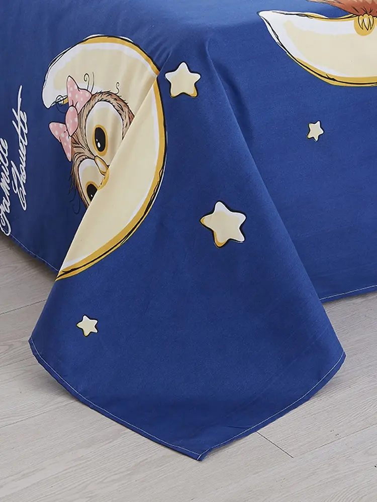 4 шт набор постельного белья синий мультфильм Ночная Сова Узорчатое одеяло
