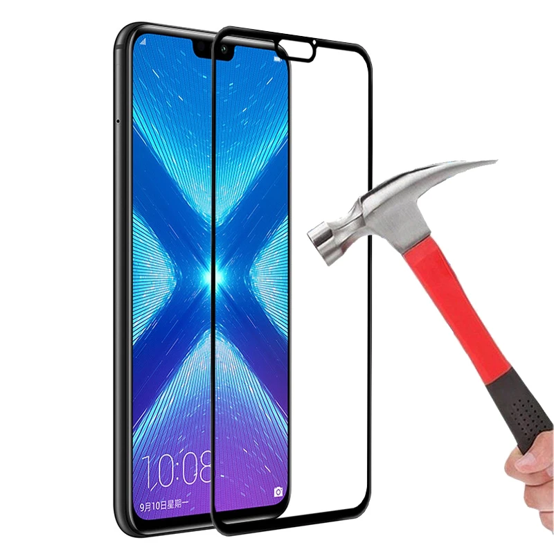 Закаленное 3d стекло для Honor 8X 8C 8A 8 Lite Honor8x X8 Global|Защитные стёкла и плёнки телефонов|