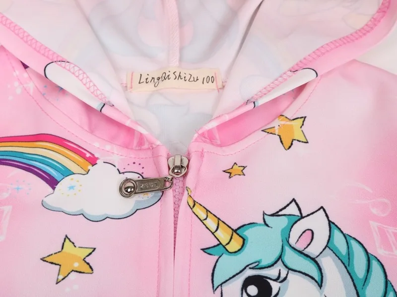 Jargazol Kids Jacket Autumn Cartoon Unicorn Hooded Coat Fall Toddler Girls Coats and Jackets Cute Outwear Children Hoodies | Детская