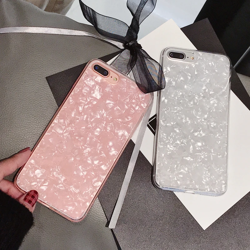 Розовый Блестящий морской чехол для телефона iphone XS Max XR 6 s Plus силиконовый 8 8plus 7 10
