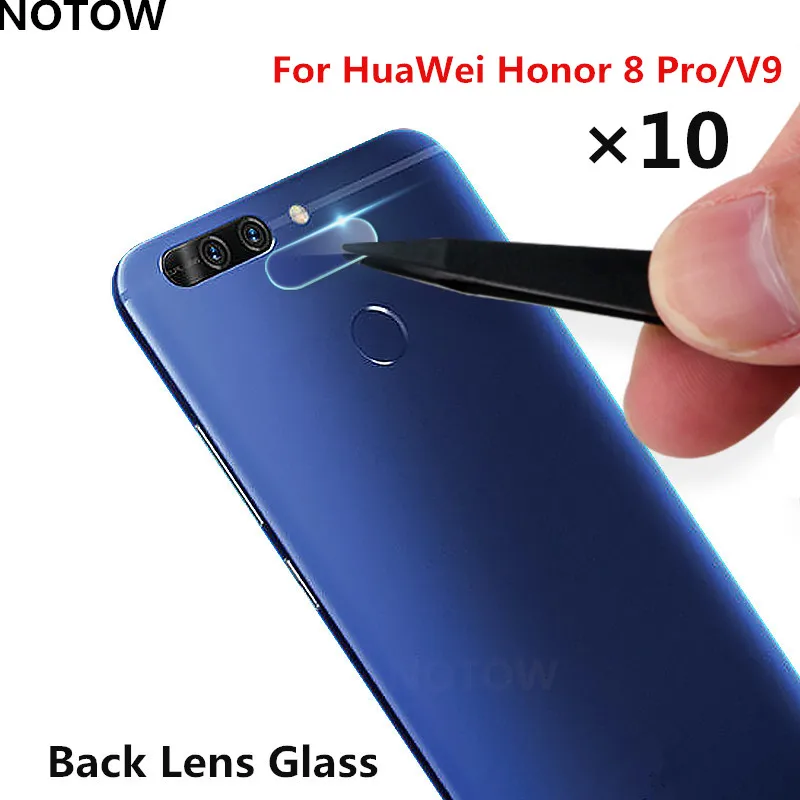 NOTOW (10pcs/lot )7.5H flexible Rear Camera Lens Tempered Glass Film Protector Case For HuaWei Honor 8 Pro/V9