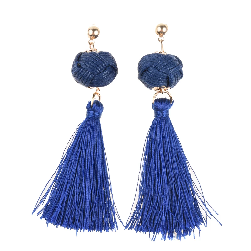 PPG&ampPGG 2019 Новая мода Женщины Кисточка Дешевые Украшения с Длинными Серьгами-подвесками из Хлопка с Кисточкой для Горячей Распродажи.