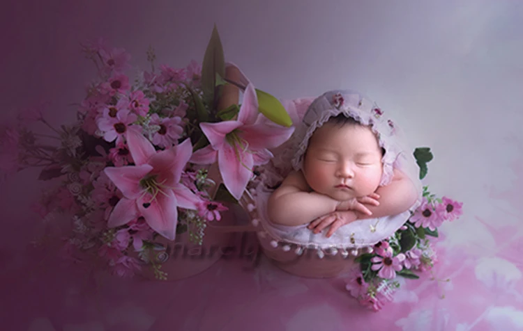 Реквизит для фотосъемки для близнецов с железным ковшом для новорожденных мальчиков и девочек, студийная корзина для фотосессии, аксессуары для фотосессии