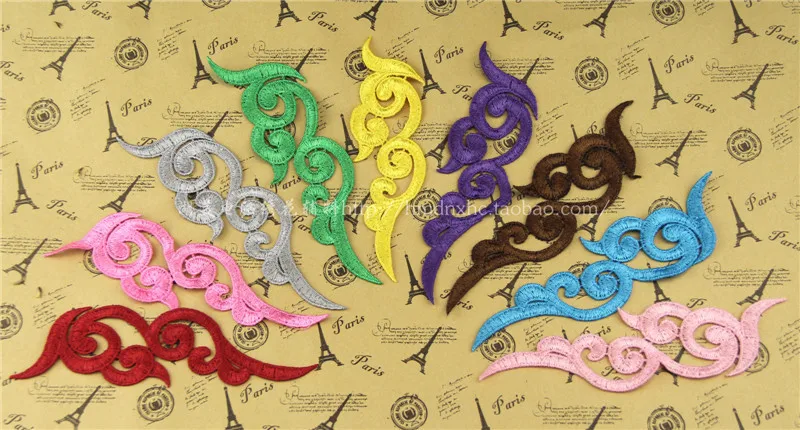 4Pcs (2Pair) 11Color Water Soluble Embroidered Lace Patch Applique Flowers Collar Clothes Wedding Dress Accessories - купить по