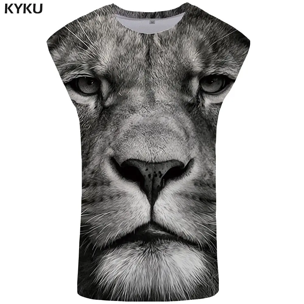 Tank Top 15 Бренд KYKU, майка с изображением Льва, мужская майка в стиле панк, мужская майка для бодибилдинга, рок-майка, майка без рукавов, мужская одежда - Цвет: Tank Top 15