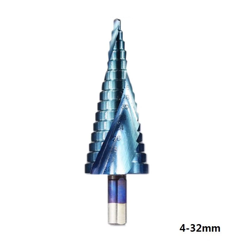 1 Pcs 4-32mm HSS Nano Blue Coated Step Cone Drill Bit Wood Metal Hole Cutter | Инструменты