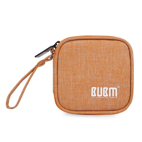 Square Orange BUBM чехол для переноски наушников держатель сумка для хранения USB гаджет органайзер для наушников Мини-чехол для наушников, Airpods, кабель, usb-накопитель - Цвет: Square Orange