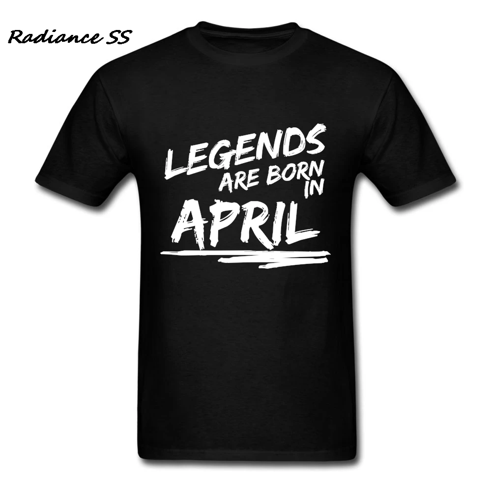 Повседневная мужская футболка Legends Are Born In April подарок на день рождения с коротким