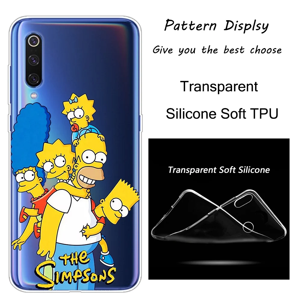 Горячая Симпсоны силиконовый чехол для Xiaomi Pocophone F1 9T 9 9SE 8 A2 Lite A1 A2 Mix3 Redmi K20 7A Note 4 4X5 6 7 Pro S2 крышка