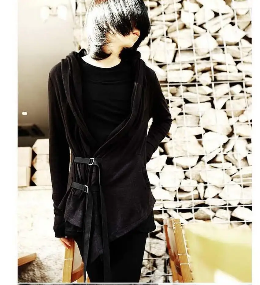 S-5xl 2021 New Men Korean Non-mainstream Fashion Casual Irregular Coat Hoodies Plus Size Sweatshirts Singer Costumes | Мужская одежда