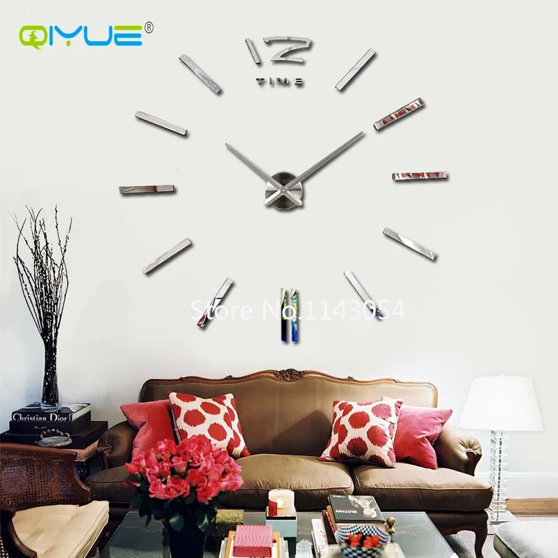 Главная украшения большие silverl настенные часы Современный дизайн большой