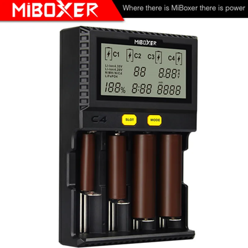 ЖК C8 C2-6000 C2-3000 C4 дисплей Li-Ion LiFePO4 Ni-MH Ni-Cd AA AAA 21700 20700 26650 17670 RCR123 MiBOXER 18650 зарядное устройство - Цвет: C4 V3