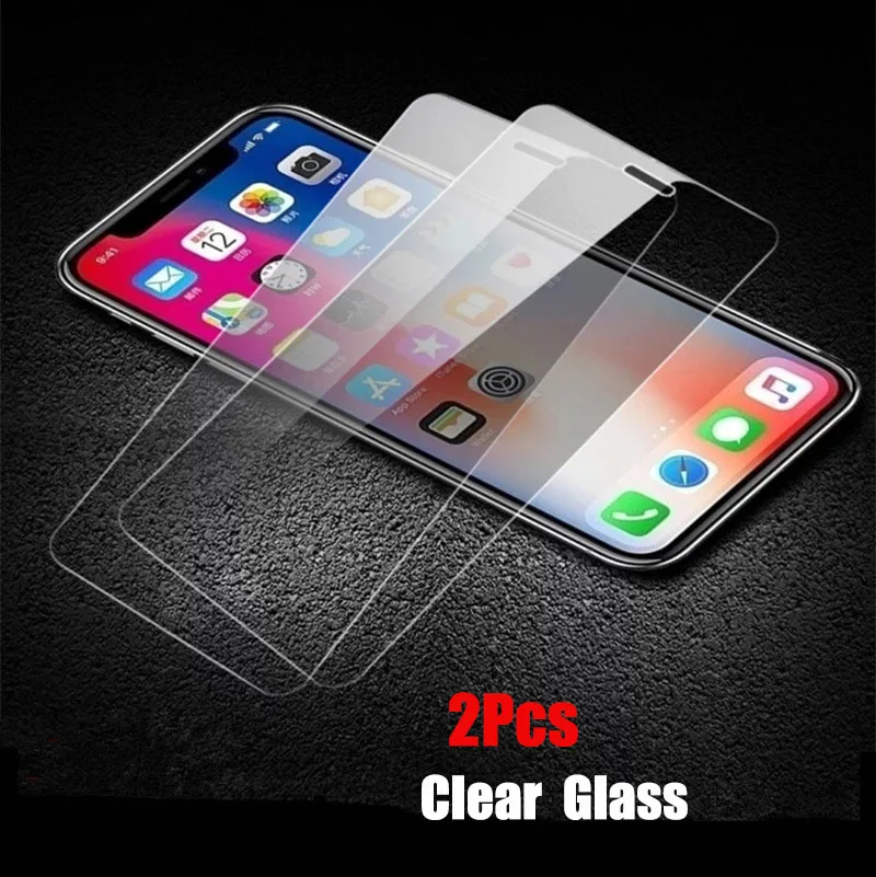 2pcs HD glass 2 шт./лот, закаленное стекло для iPhone X XS Max, Защитное стекло для экрана 9 H, защита от Blu-Ray стекла, Защитная пленка для iPhone Xs max - Цвет: 2pcs HD glass