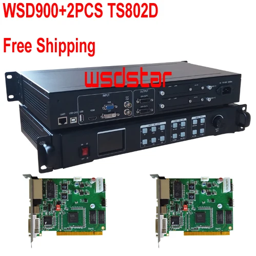 WSD900 + 2 шт. TS802D светодиодный видеопроцессор вход HDMI/DVI/VGA/CVBS 1920*1200 горячий прокатный