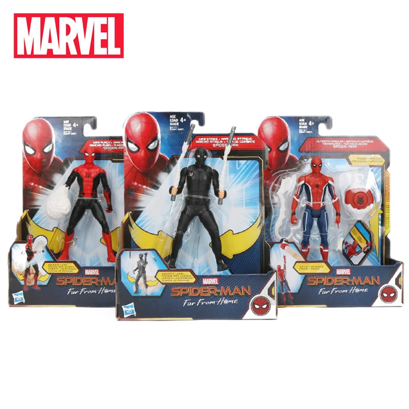 14,5 см игрушки Marvel Человек-паук вдали от дома веб-удар ПВХ фигурка Черный Человек-паук Питер Паркер Коллекционная модель куклы