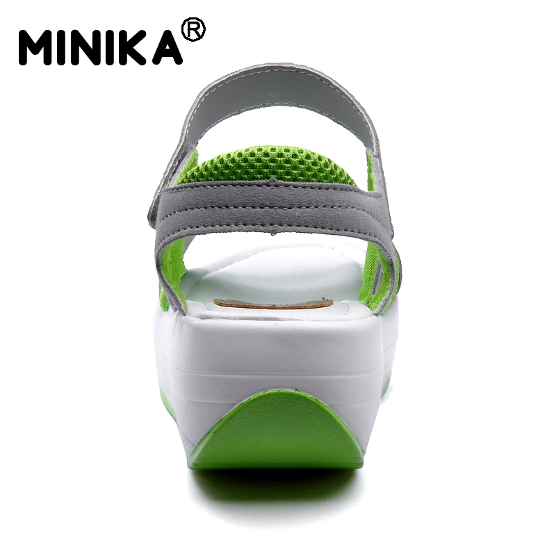 Minika/2018 модные летние женские босоножки Повседневная дышащая обувь из сетчатого