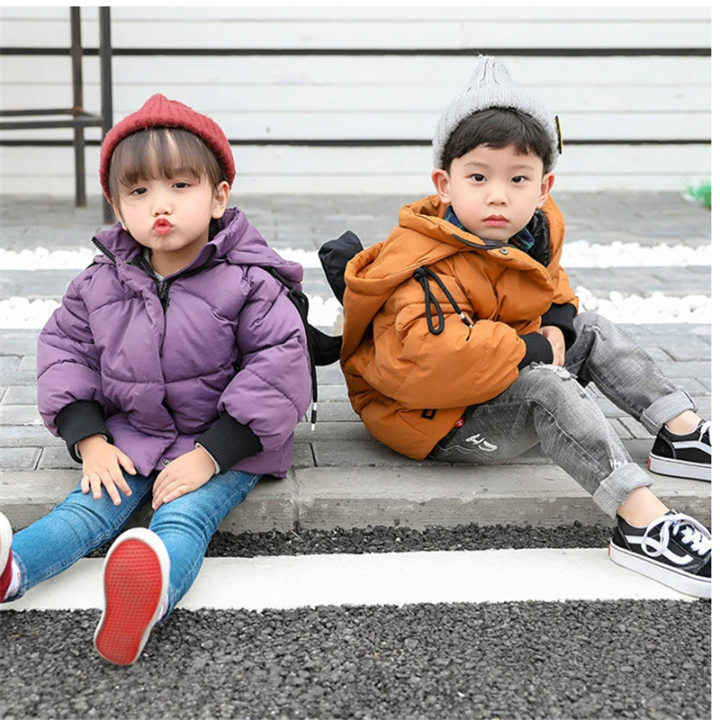 Детские куртки Плотное зимнее пальто для маленьких мальчиков и девочек Теплая
