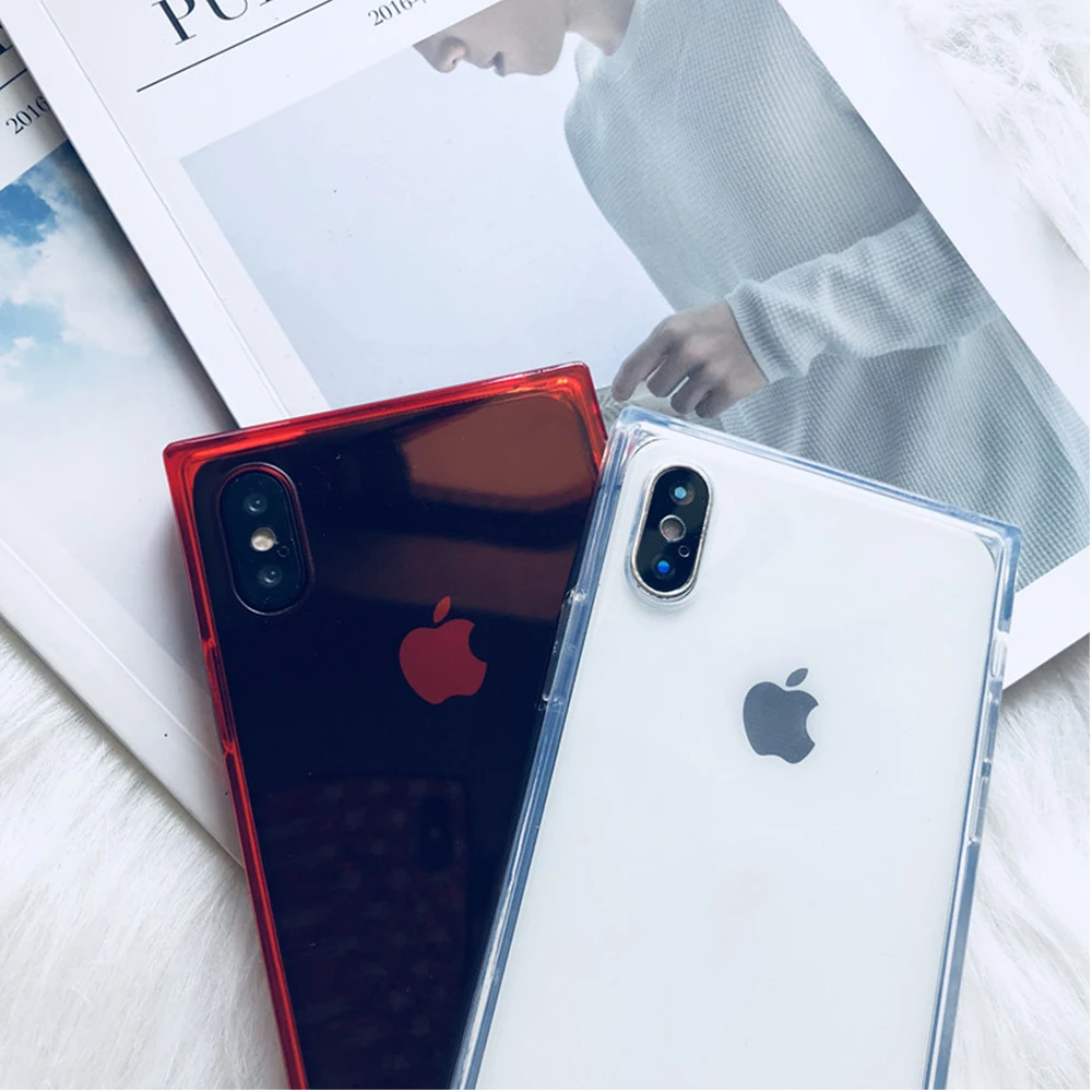 Квадратный чехол для Iphone 11 Pro Max XS MAX XR X прозрачный мягкий противоударный бампер чехол для Iphone 8 7 6 6s plus Аксессуары
