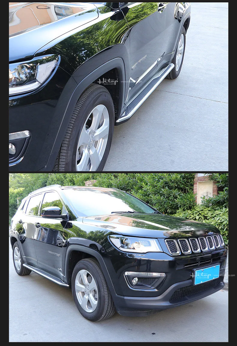 Боковая сторона шаг nerf бар Беговая доска для Jeep Compass-, алюминиевый сплав+ ABS, Азиатский. Горячая в Китае
