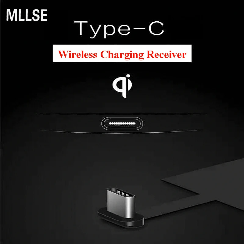 Фото Универсальное беспроводное зарядное устройство MLLSE Type-C Qi зарядный приемник для Универсальное беспроводное зарядное устройство MLLSE Type-C Qi зарядный приемник для