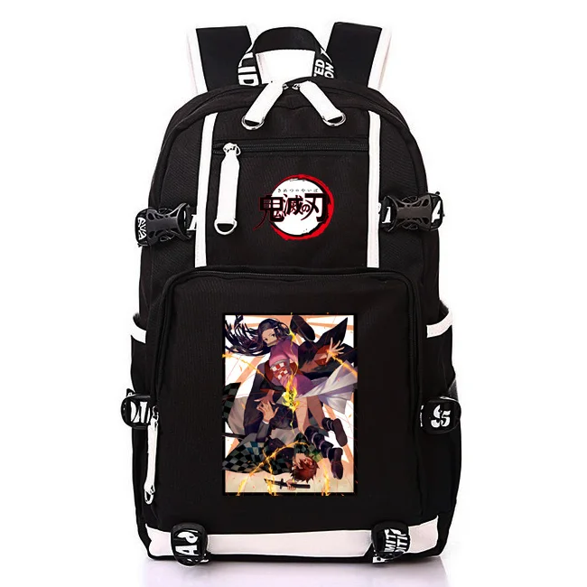8 Японское аниме Demon Slayer: Kimetsu no Yaiba Bookbag брезентовые школьные рюкзаки USB рюкзак для ноутбука мультяшный дорожный рюкзак Rugzak - Цвет: 8