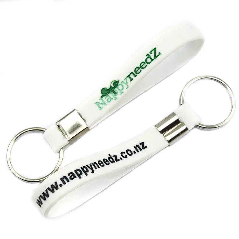 Debossed Logo Custom Design Silicone Wristband Key Holder for Promotional Gift