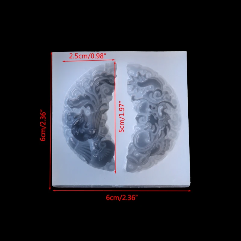 HEARTMOVE изображениями драконов и феникса Нефрита выгравированный кулон из жидкого