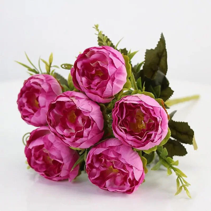 rose red 1 шт. Искусственные цветы тюльпаны оптом полиуретан на ощупь как настоящий искусственный букет из цветов для дома подарок свадебные декоративные цветы - Цвет: rose red