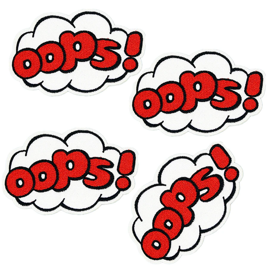 Фотообои 10 шт. с надписью OOPS! Нашивки с вышивкой, патчи для одежды, куртки, аппликация женская BT052