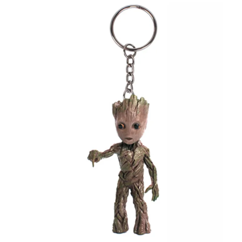 [Новинка] Baby Groots дерево человек фигура игрушки брелок кулон стражи Галактики танцы фильм фигурки подвески для игрушек ожерелье подарок - Цвет: Красный