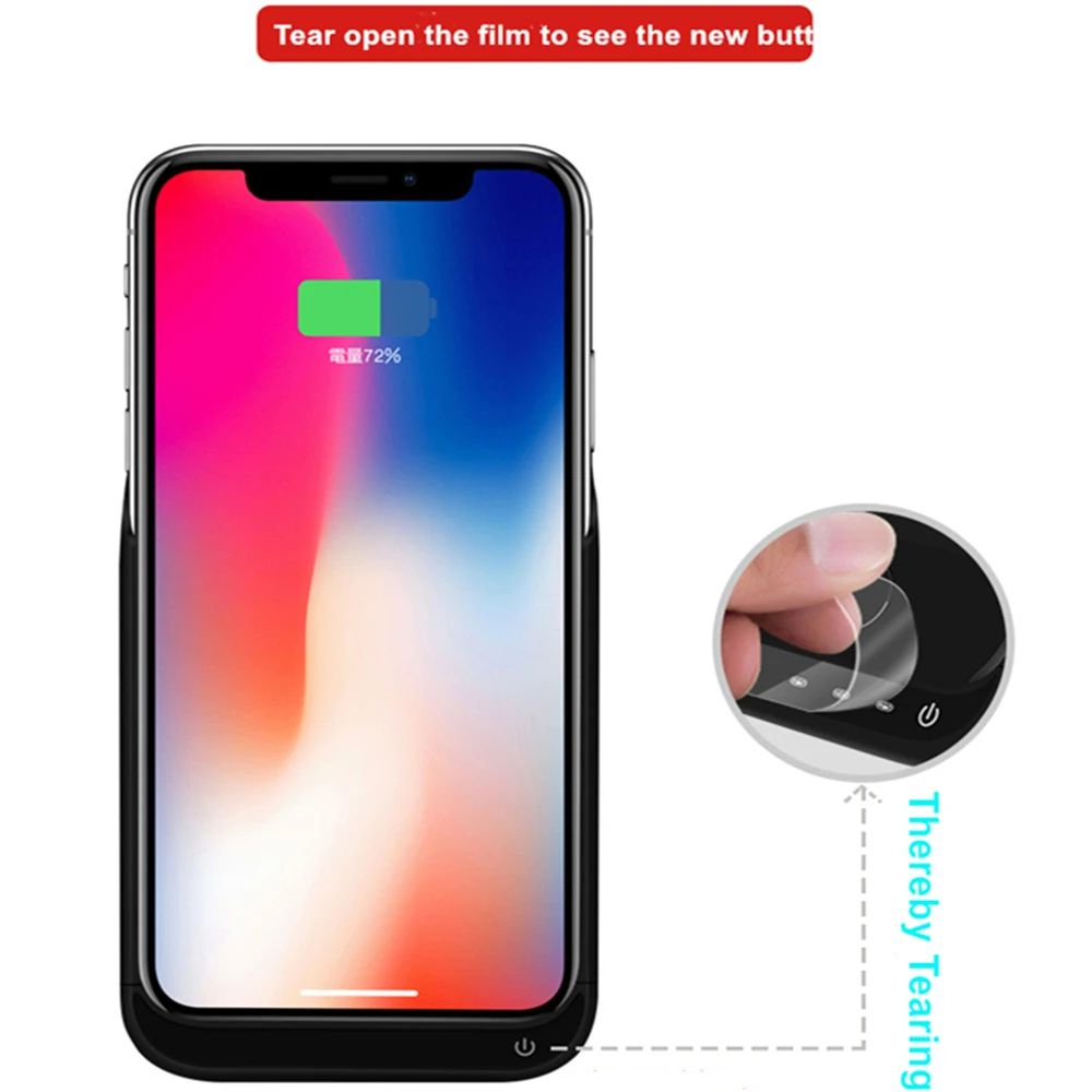 5500 мАч для iphone X XS Аккумулятор Чехол Ультра тонкий резервного копирования