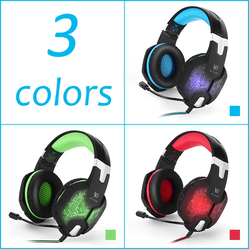 Kotion каждый G1000 игровая гарнитура наушники PC Gamer Игровые с микрофоном свет