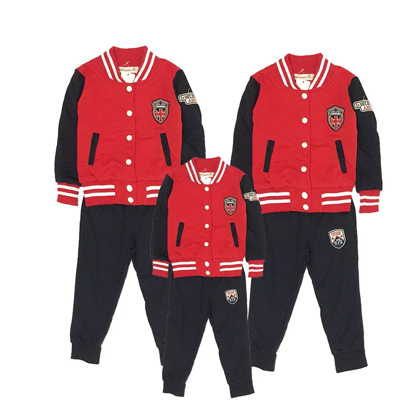 

family matching clothes Baseball Uniform Suit Autumn Dad Son mother daughter Sports Sets Family Causal Children Clothing