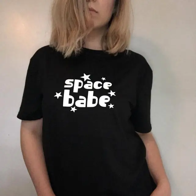 

Sugarbaby Space Babe T-shirt Outer Space Clothing 90s Grunge Clothing Short Sleeve Fashion Casual Tops High quality Tumblr Tops