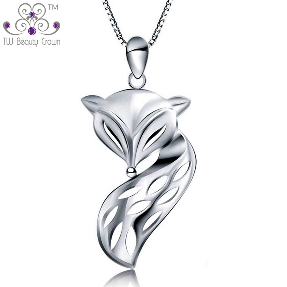 Однотонный кулон из чистого серебра 925 пробы в стиле хип хоп милый виде лисы