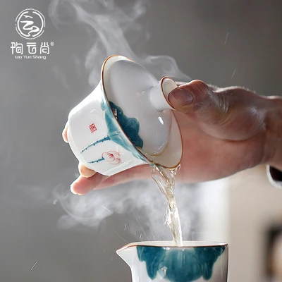 Ручная роспись керамический чай Tureen Kung Fu Puɾr черный Oolong чайная посуда большая
