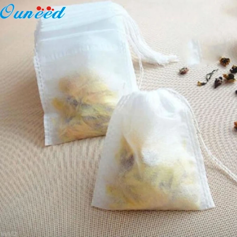 Ouneed Happy Home 100 pcs Empty Teabags String Heat Seal Filter Paper Herb Loose Tea Bag Suitable For Tea/ Spice /Herbal Powder | Мебель