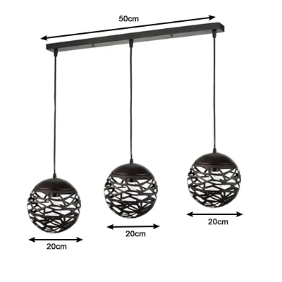 Black L 50cm 3 heads Современный светодиодный подвесной светильник, белый, черный, металлический, круглый подвесной светильник для лестницы, столовой, гостиной, подвесной светильник ing - Цвет корпуса: Black L 50cm 3 heads
