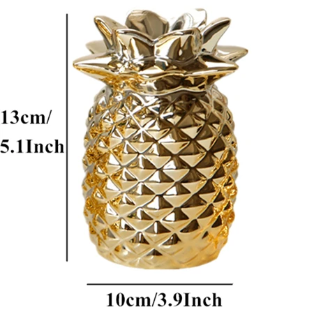 Gold Pineapple-L VILEAD 5,1 ''2,5'' керамические позолоченные фигурки ананаса фруктовая модель украшения креативный подарок для девочки дети Vitage домашний декор - Цвет: Gold Pineapple-L