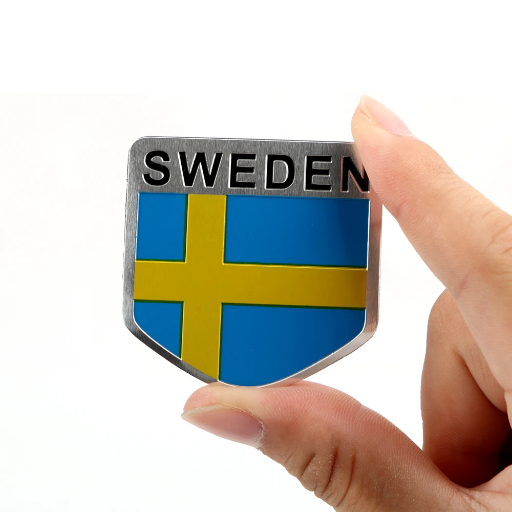 LEEPEE наклейка на весь корпус автомобиля Стайлинг алюминиевый Шведский флаг
