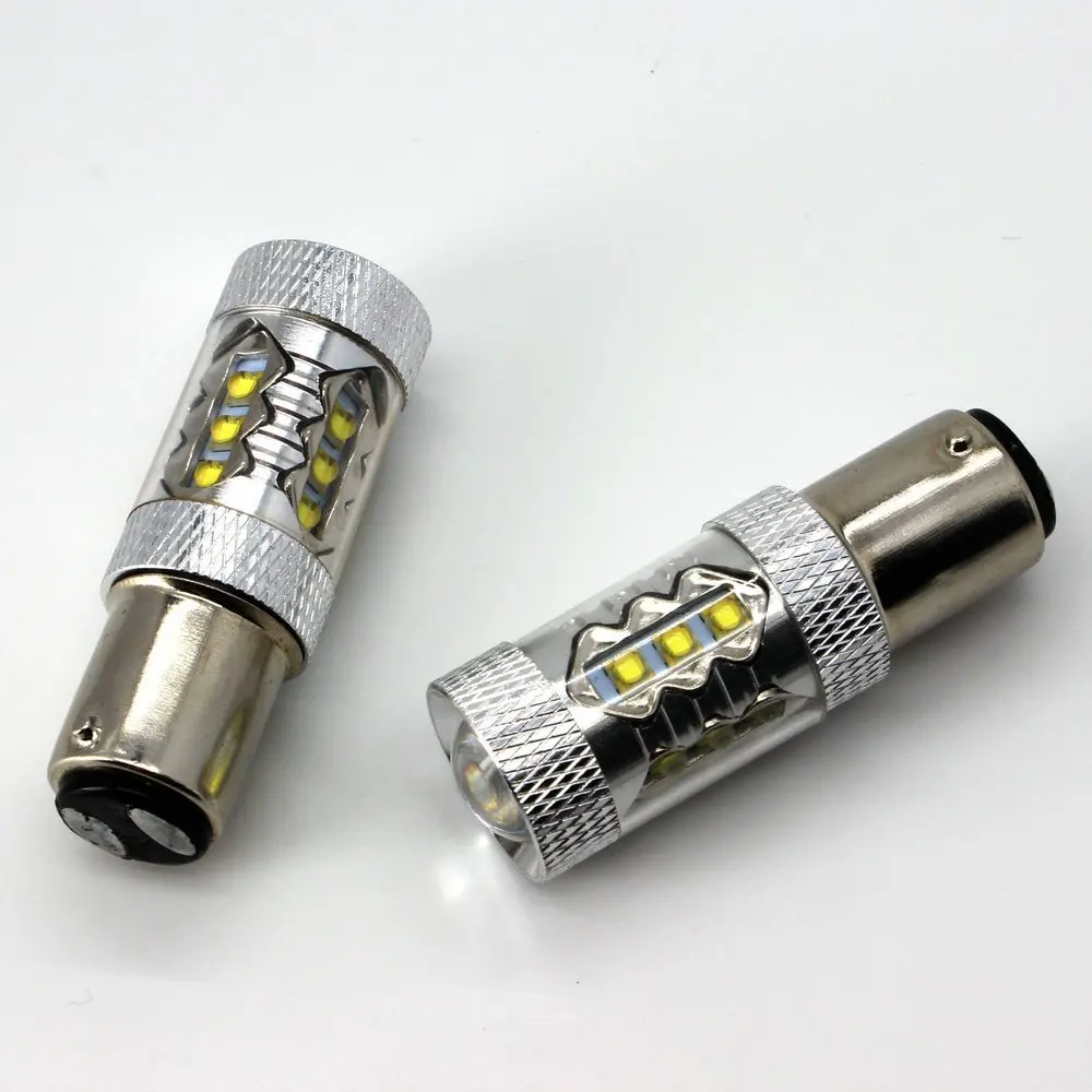 2x BAY15D 1157 380 12V 24V 21/5 Вт белого/красного цвета осветители Cree XBD светодиодный 80 Стоп