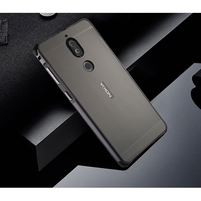 Для Nokia 6 7 7 Plus 8 чехол Гибридный 2 в 1 Броня Капа Алюминиевый металлический бампер матовый PC чехол для Nokia 7 7 Plus тонкий чехол